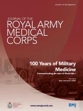 Journal of the Royal Army Medical Corps: 160 (Suppl 1)